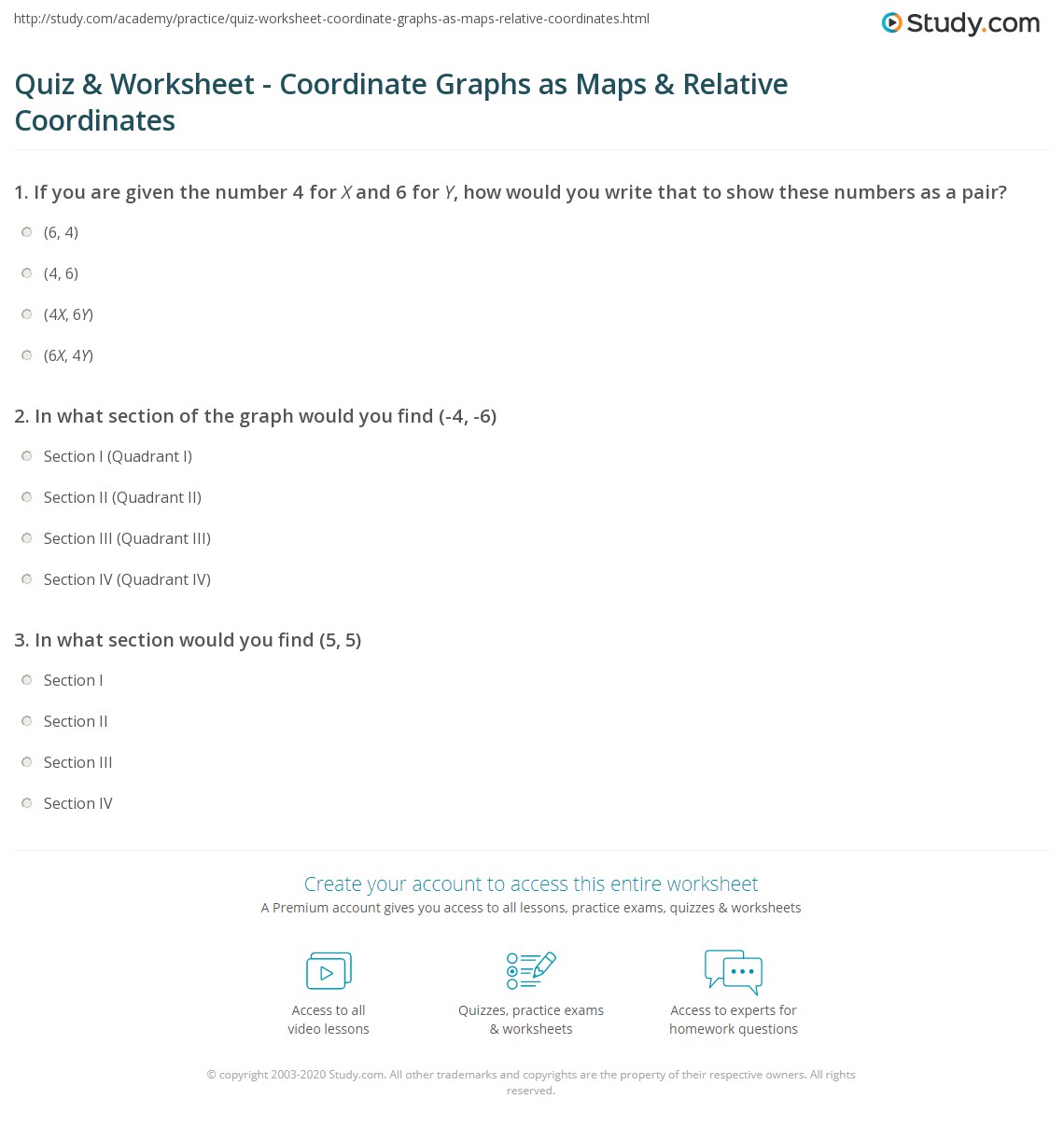 If so, google maps is a great resource. Quiz Worksheet Coordinate Graphs As Maps Relative Coordinates Study Com