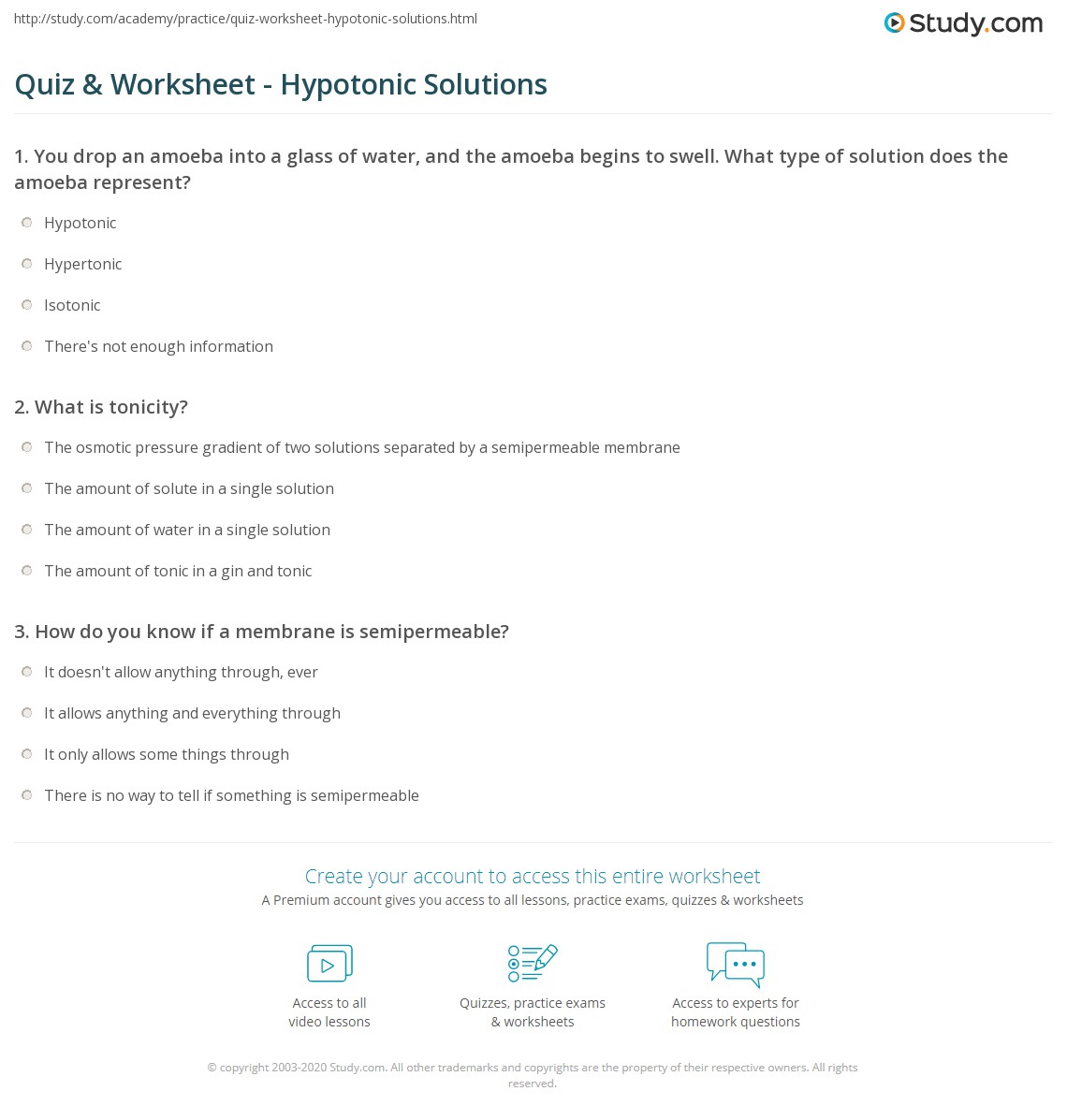 What is an isotonic solution? Quiz Worksheet Hypotonic Solutions Study Com