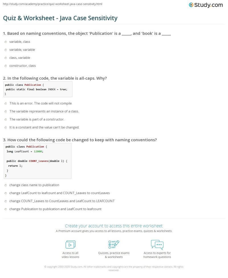 Quiz Worksheet Java Case Sensitivity Study Com - Dark Pattern Collection - Desktop Quality
