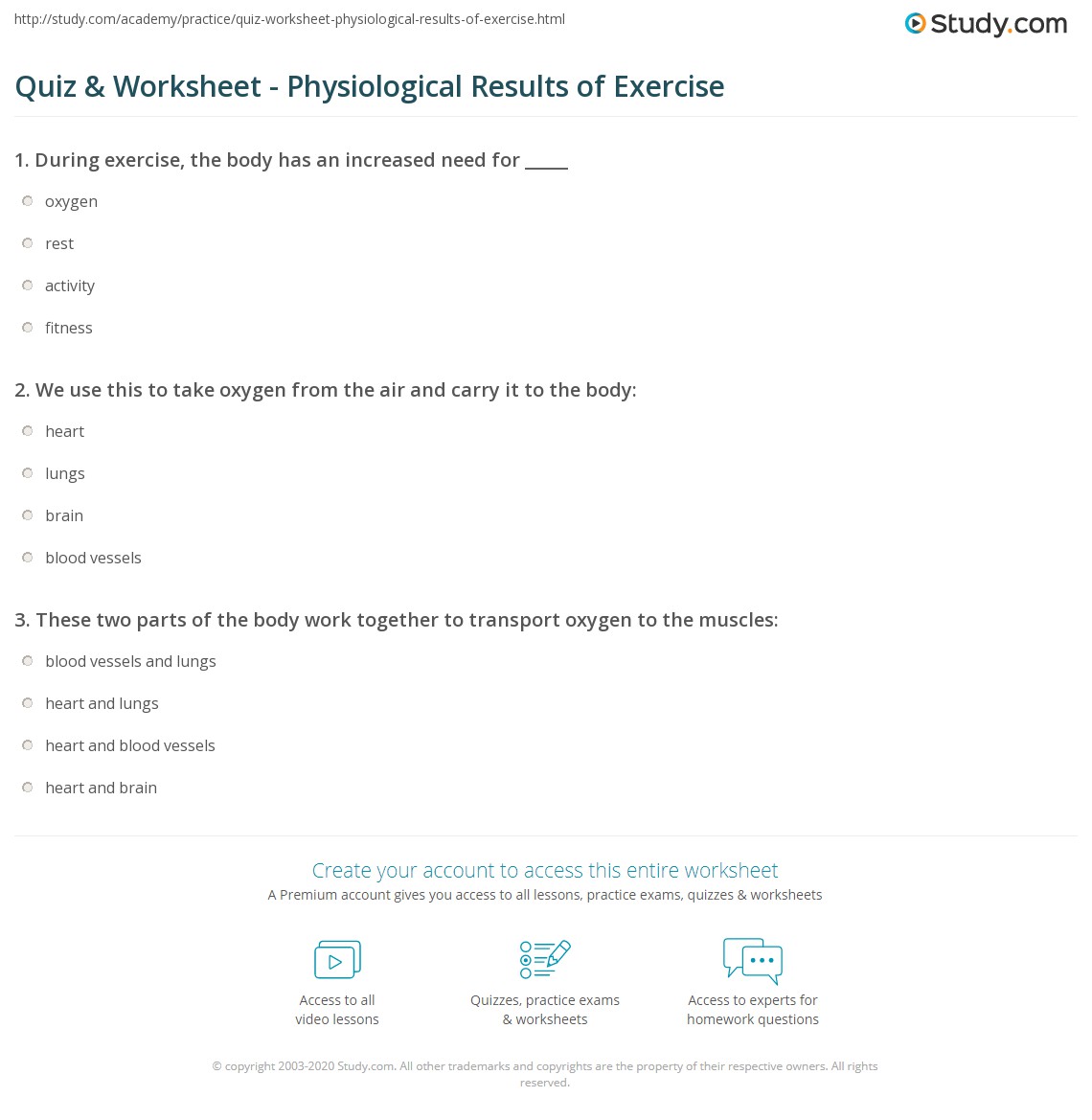 If you're inclined to move your body for exercise, you might also be inclined to move yourself to the voting booth come election season. Quiz Worksheet Physiological Results Of Exercise Study Com