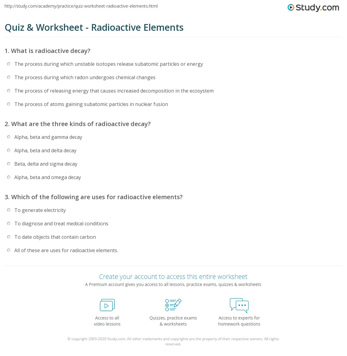 Quiz & worksheet
