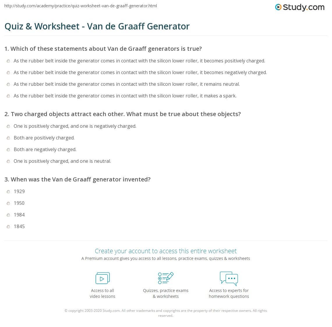 A van de graaff generator is a device used for building up extremely high potential differences in the order of a few million (as high as 20 million volts). Quiz Worksheet Van De Graaff Generator Study Com