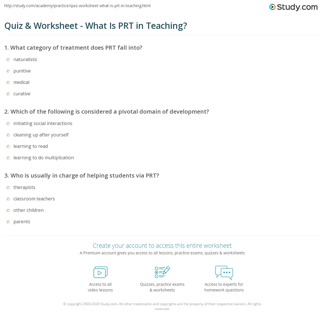 Plug the values of i, p and t in the interest formula. Quiz Worksheet What Is Prt In Teaching Study Com