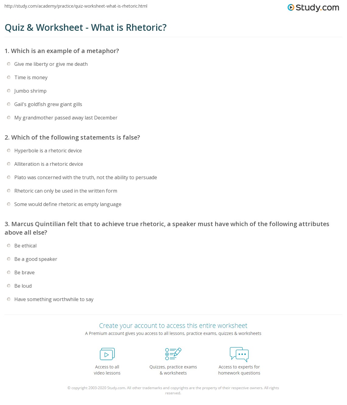 quiz worksheet what is rhetoric study com
