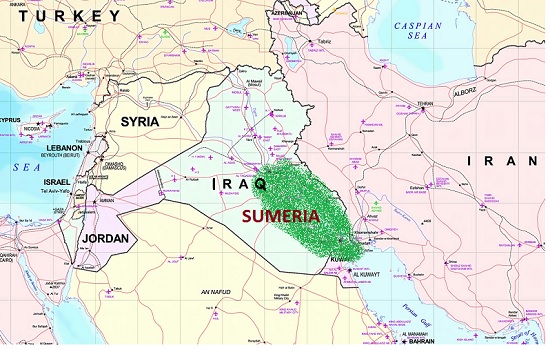 Sumerians Map Sumeria 