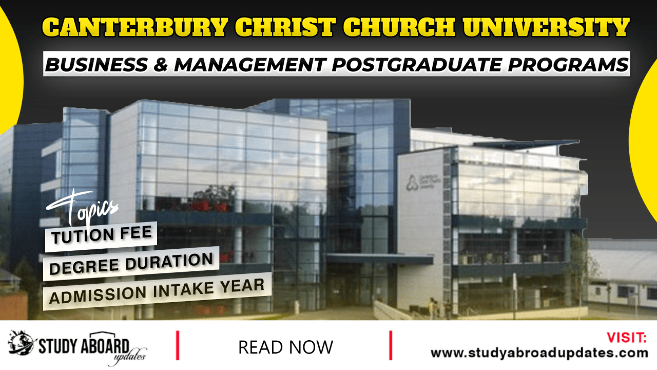 Business Canterbury Christ Learning Experience and Outcomes