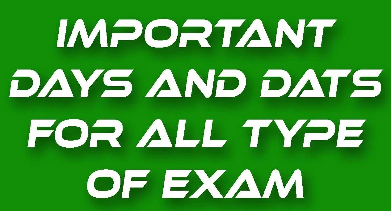 Important Days and Dates