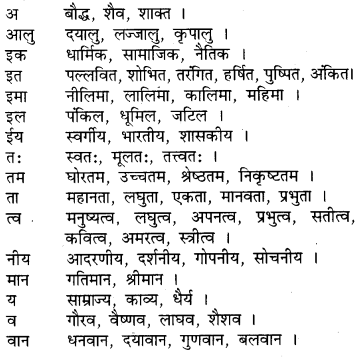 pratyay shabd class 9 10 11 12