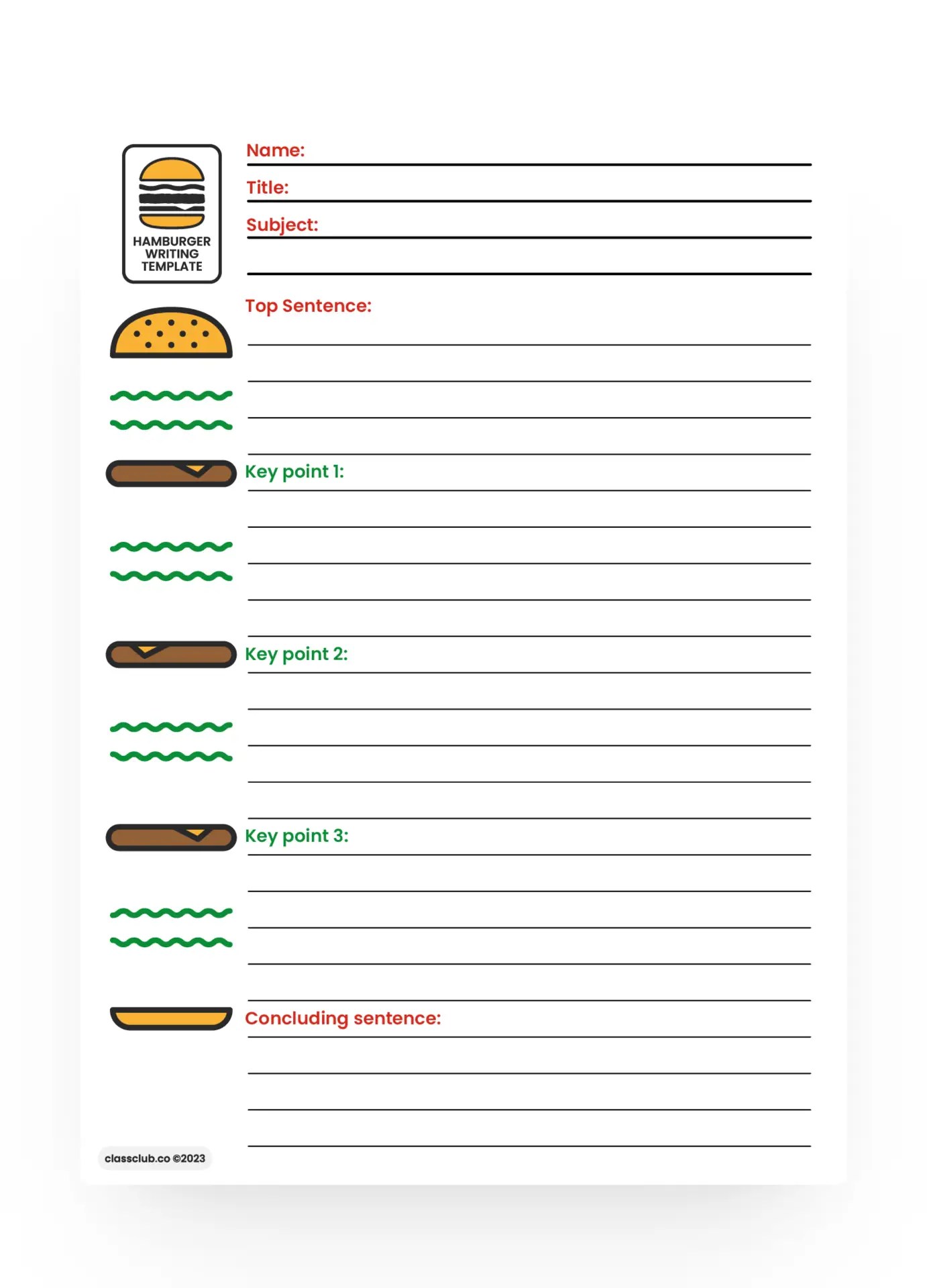 Hamburger template