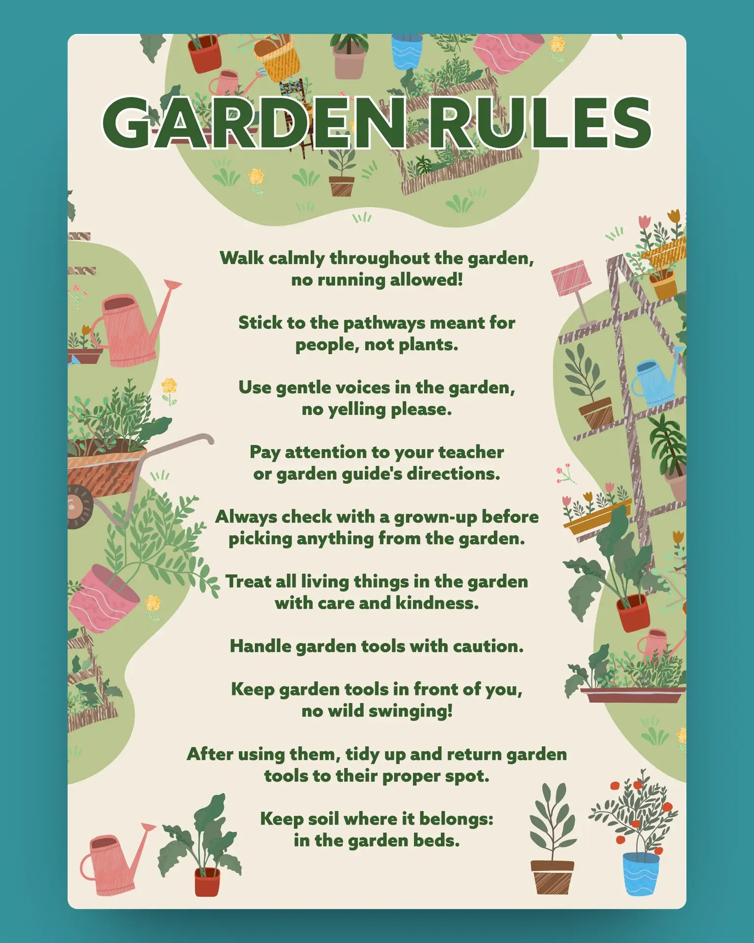Garden rules display