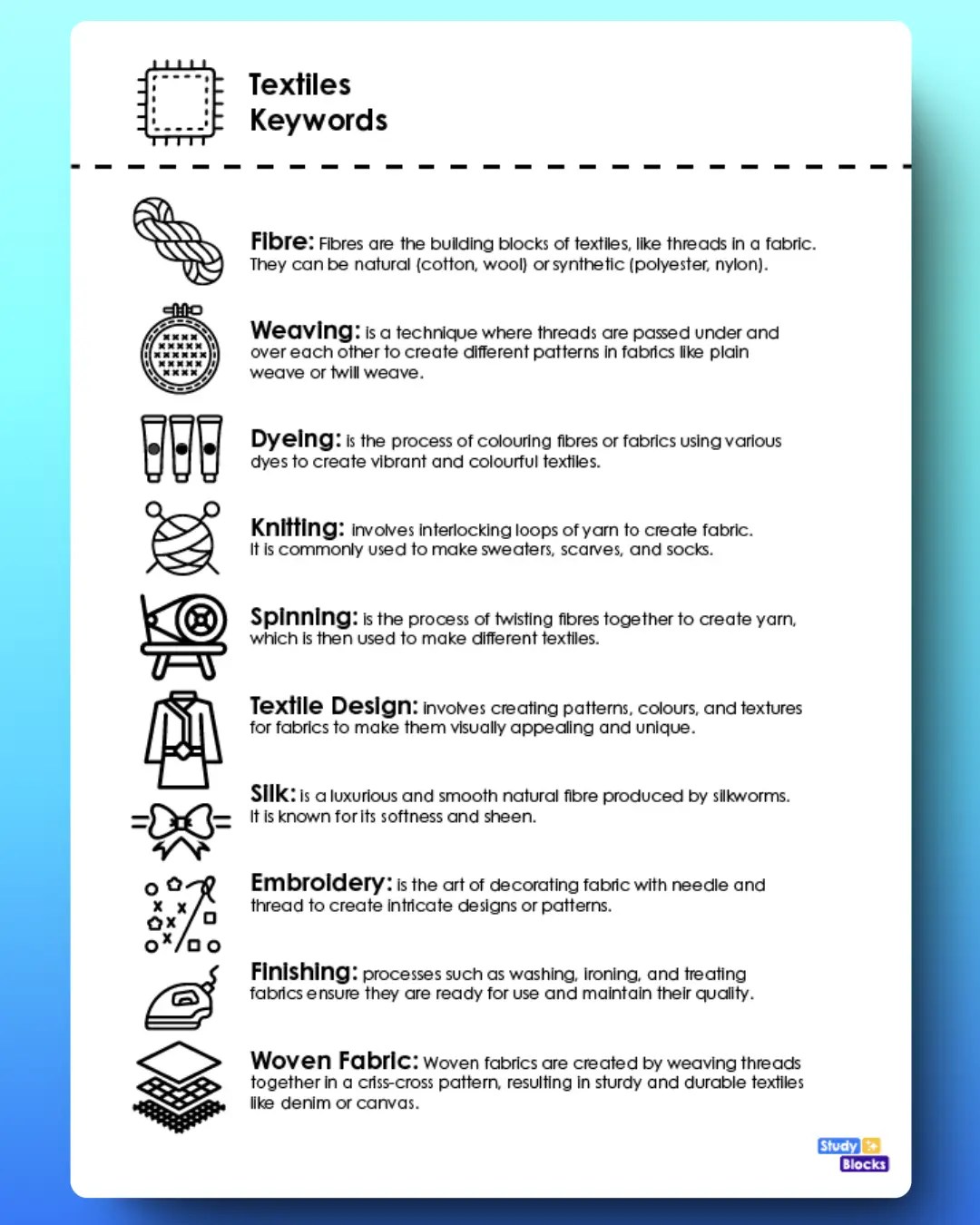 Textiles Keywords