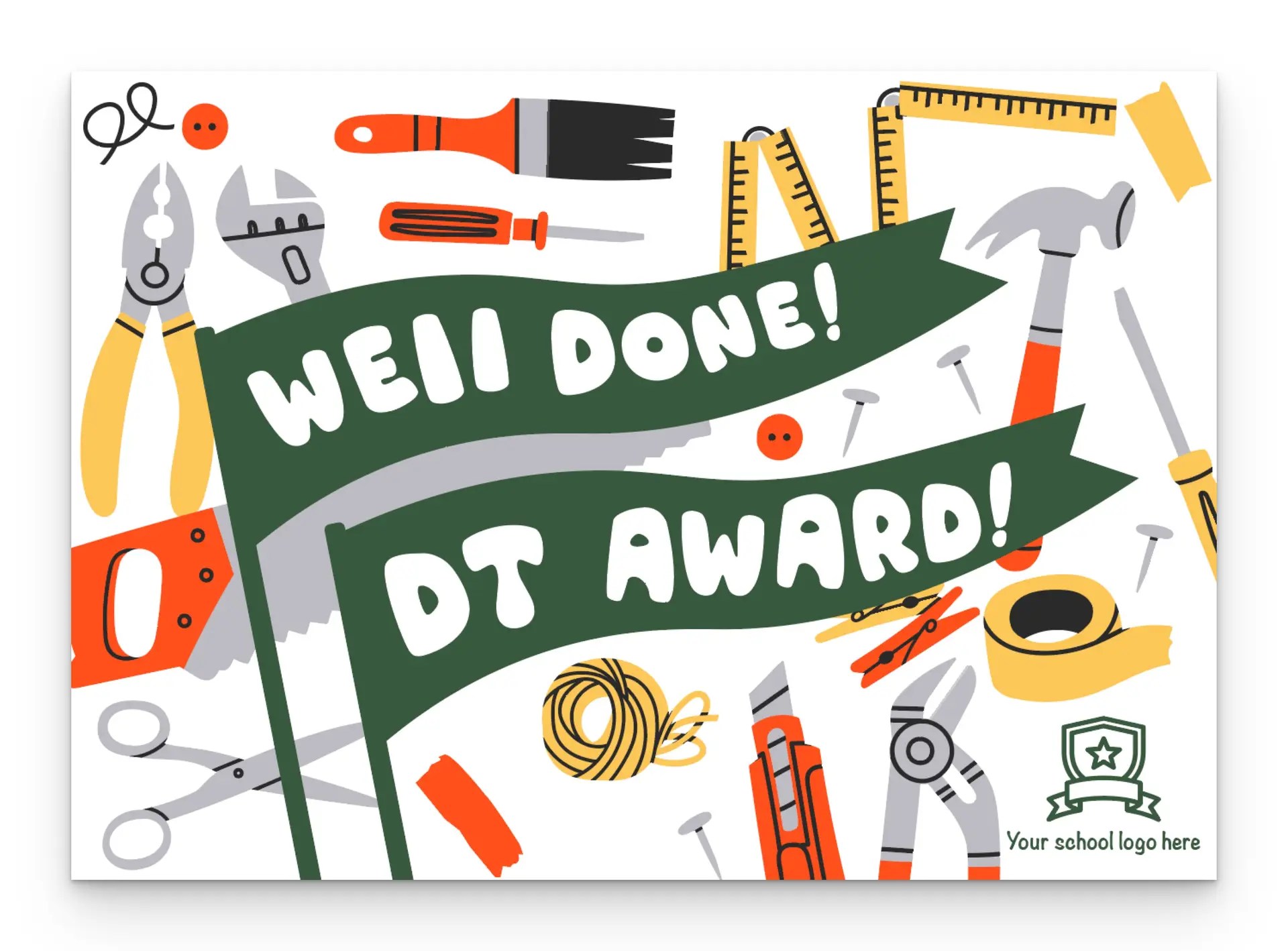Well Done DT Award postcard