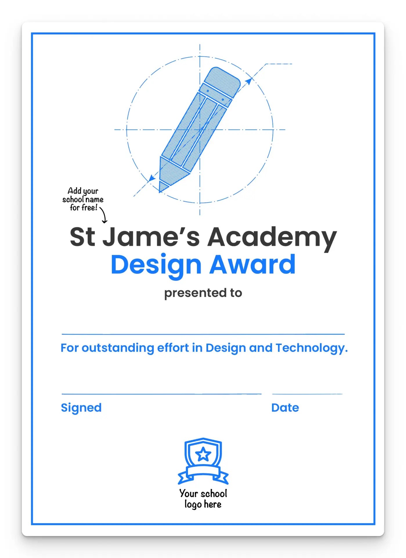 Design award certificate