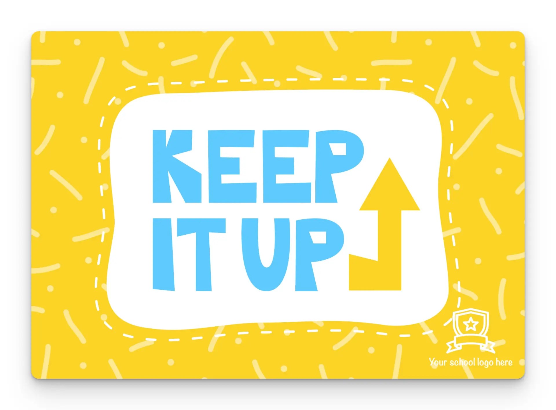 Keep it up postcard
