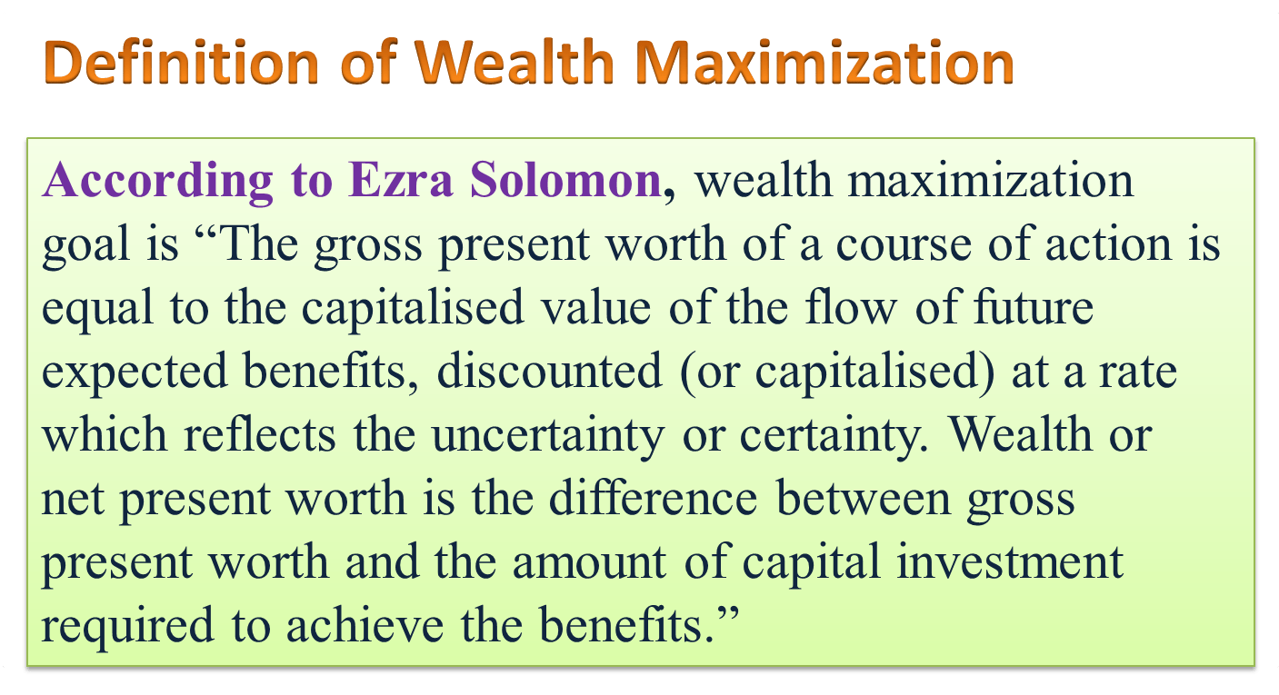 What Is Wealth Maximization? Definition, Meaning, Example, Features &  Limitations - Study Book Page