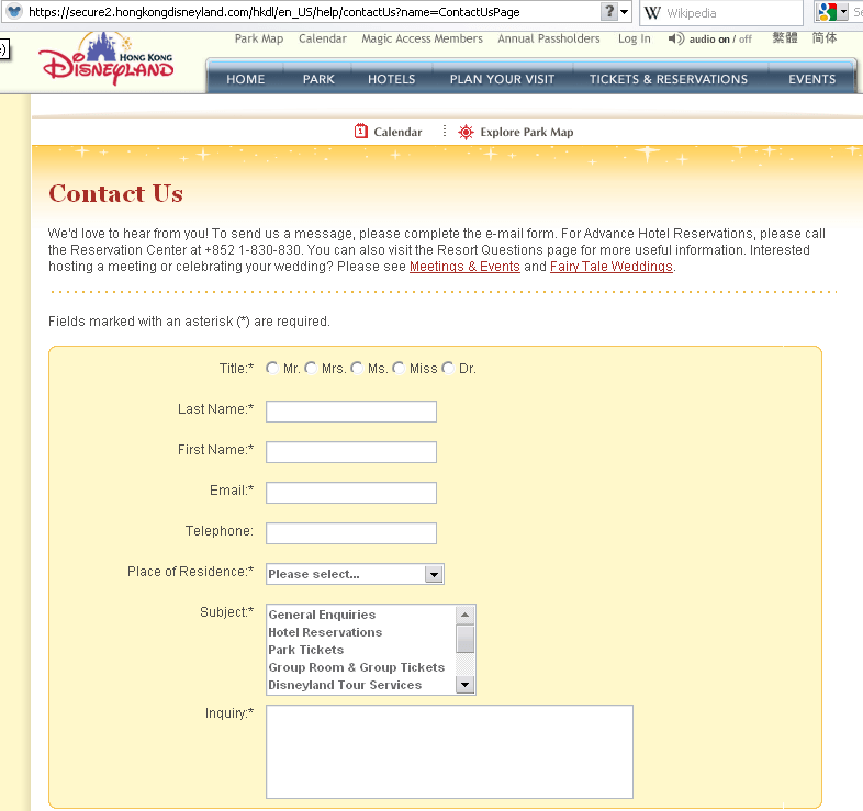 The Contact Page