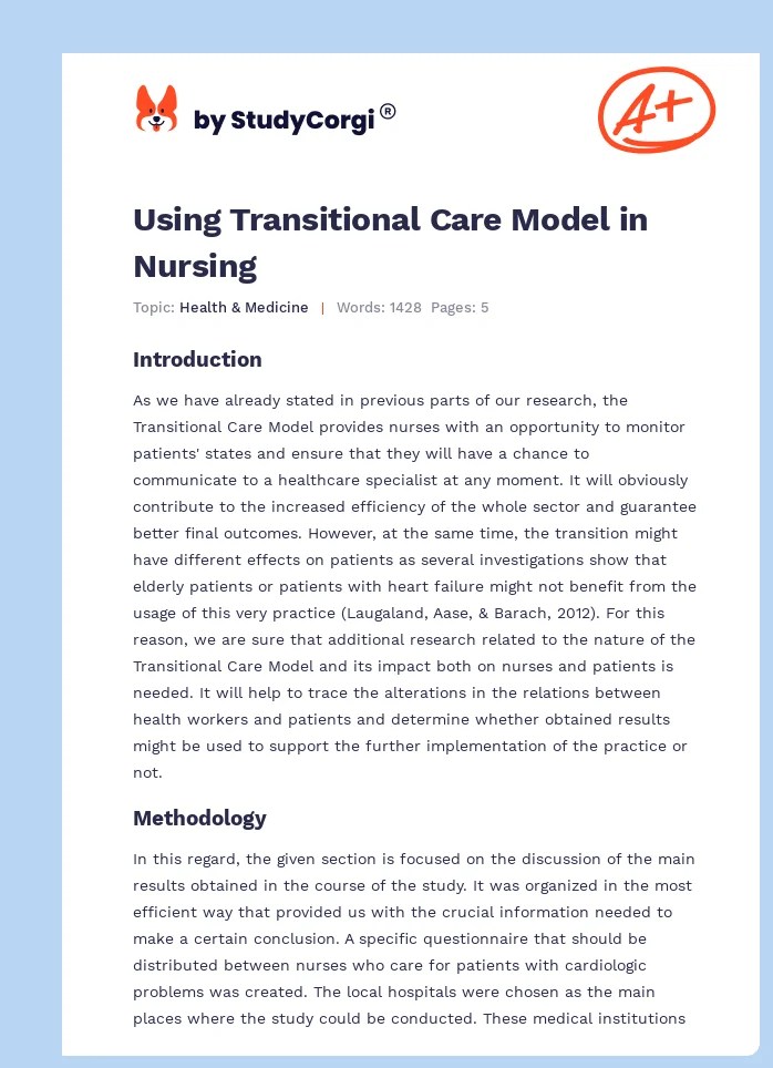 Using transitional care model in nursing