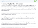 Community Service Reflection Essay Example Studyhippo
