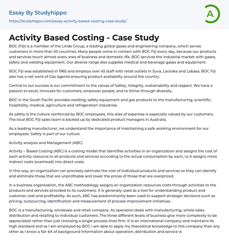Activity Based Costing A Case Study Pdf - Best Colorful Wallpapers in Full HD