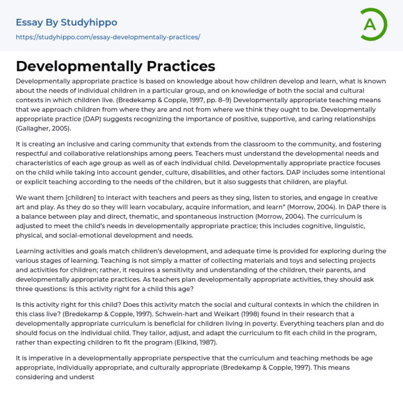 Essay Developmentally Appropriate Practices Pdf - Beautiful Light Picture - Retina
