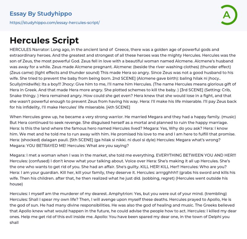 Hercules Script Corrected Pdf - Premium Light Art Gallery - Mobile