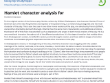 Hamlet Character Analysis For Essay Example Studyhippo
