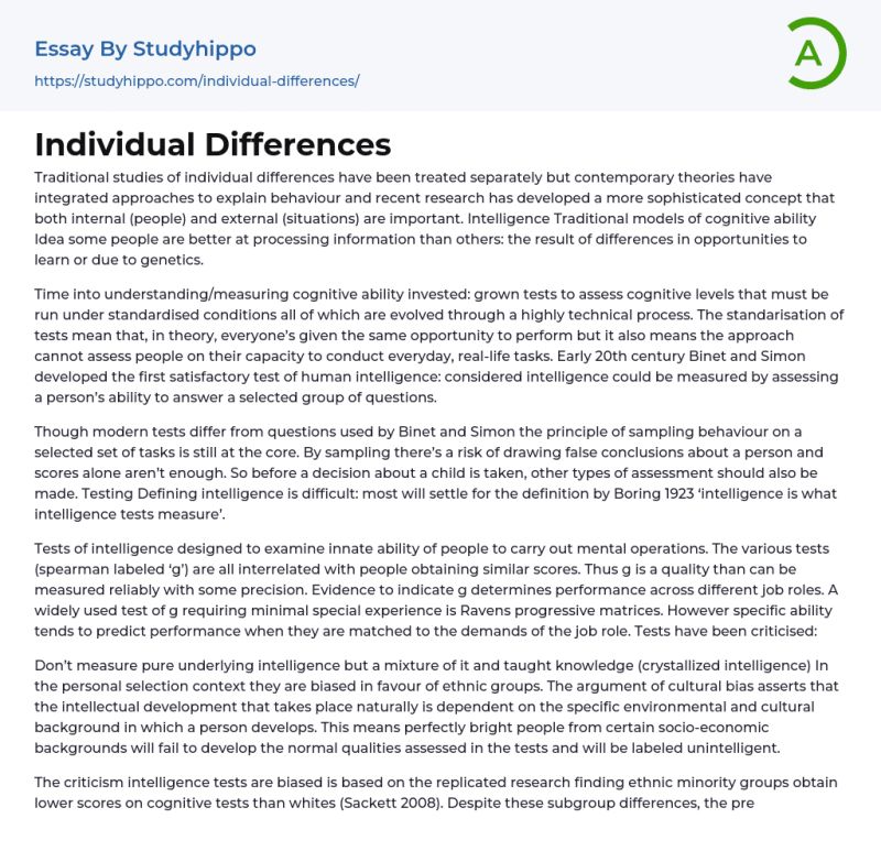 An Essay About Individual Differences Docsity - Professional Mountain Illustration - 8K