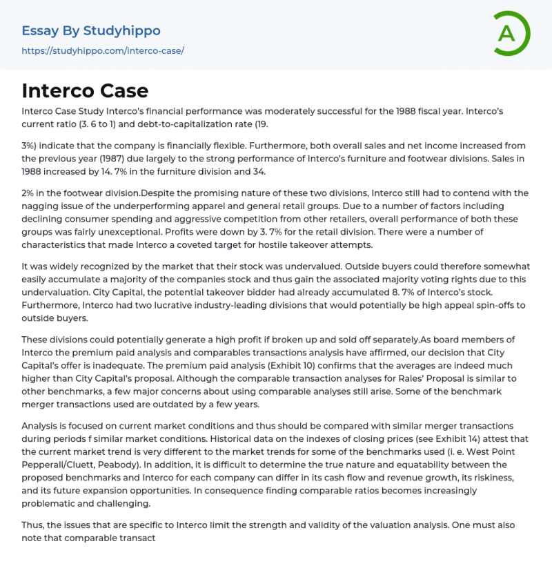 Interco Case Pdf Expense Equity Finance - Best Ocean Designs in 8K