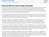Panera Bread Case Essay Example Studyhippo