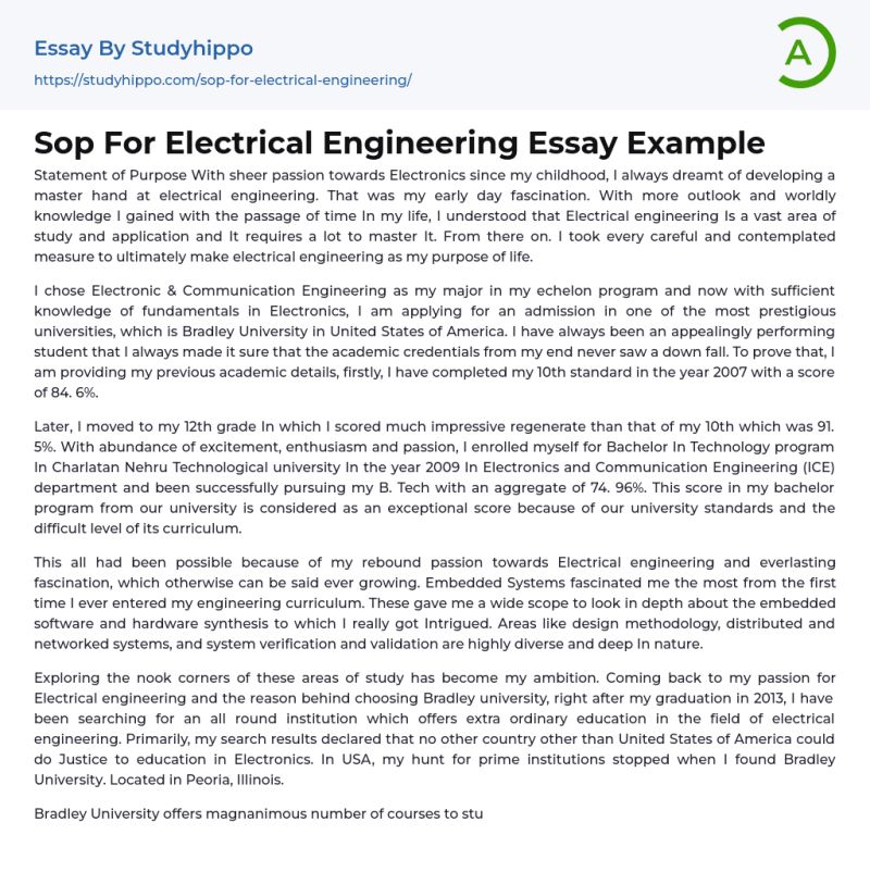Sample Sop Electrical Engineering Pdf Telecommunication Electrical Engineering - Space Image Collection - Mobile Quality