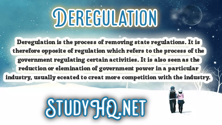 DEREGULATION | Definition