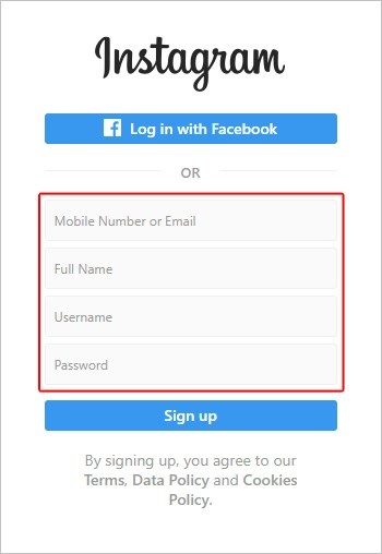 Instagram Account Sign Up