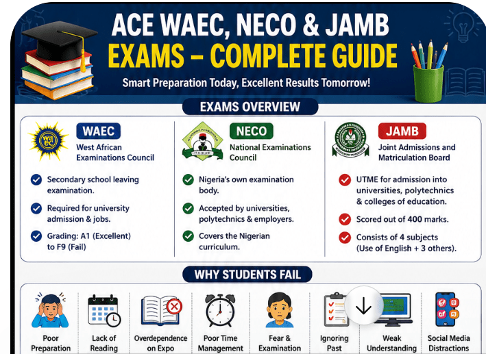 ACE WAEC, NECO And JAMB Exams - Complete Guide