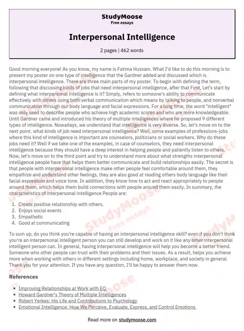 Intelligence 624 Words Essay Example - Mobile Gradient Pictures for Desktop