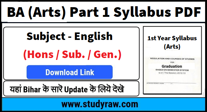 BA English Part 1 Syllabus PDF