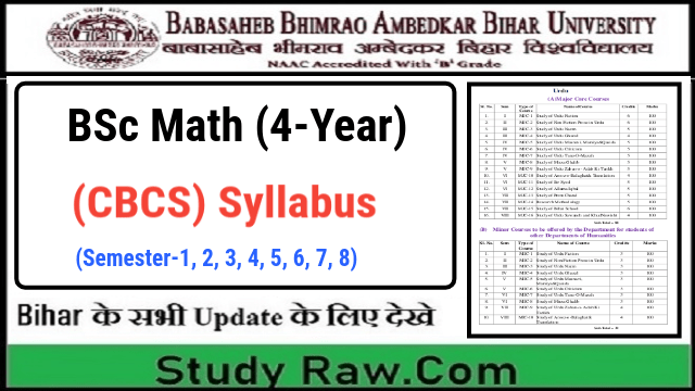 BRABU BSc Math New Syllabus CBCS Semester-1, 2, 3, 4, 5, 6, 7, 8