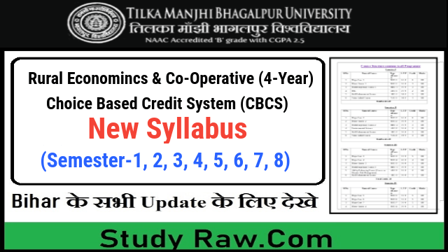 TMBU BA Rural Economincs & Co-Operative New Syllabus CBCS Semester-1, 2, 3, 4, 5, 6, 7, 8