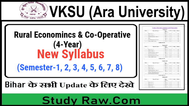 VKSU BA Rural Economics & Co-Operative New Syllabus- CBCS Semester-1, 2, 3, 4, 5, 6, 7, 8