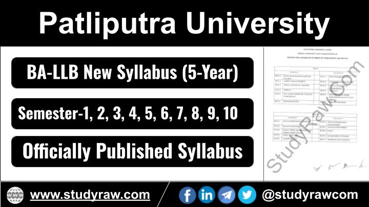 PPU BA-LLB New Syllabus 5-Year Semester-1,2,3,4,5,6,7,8,9,10