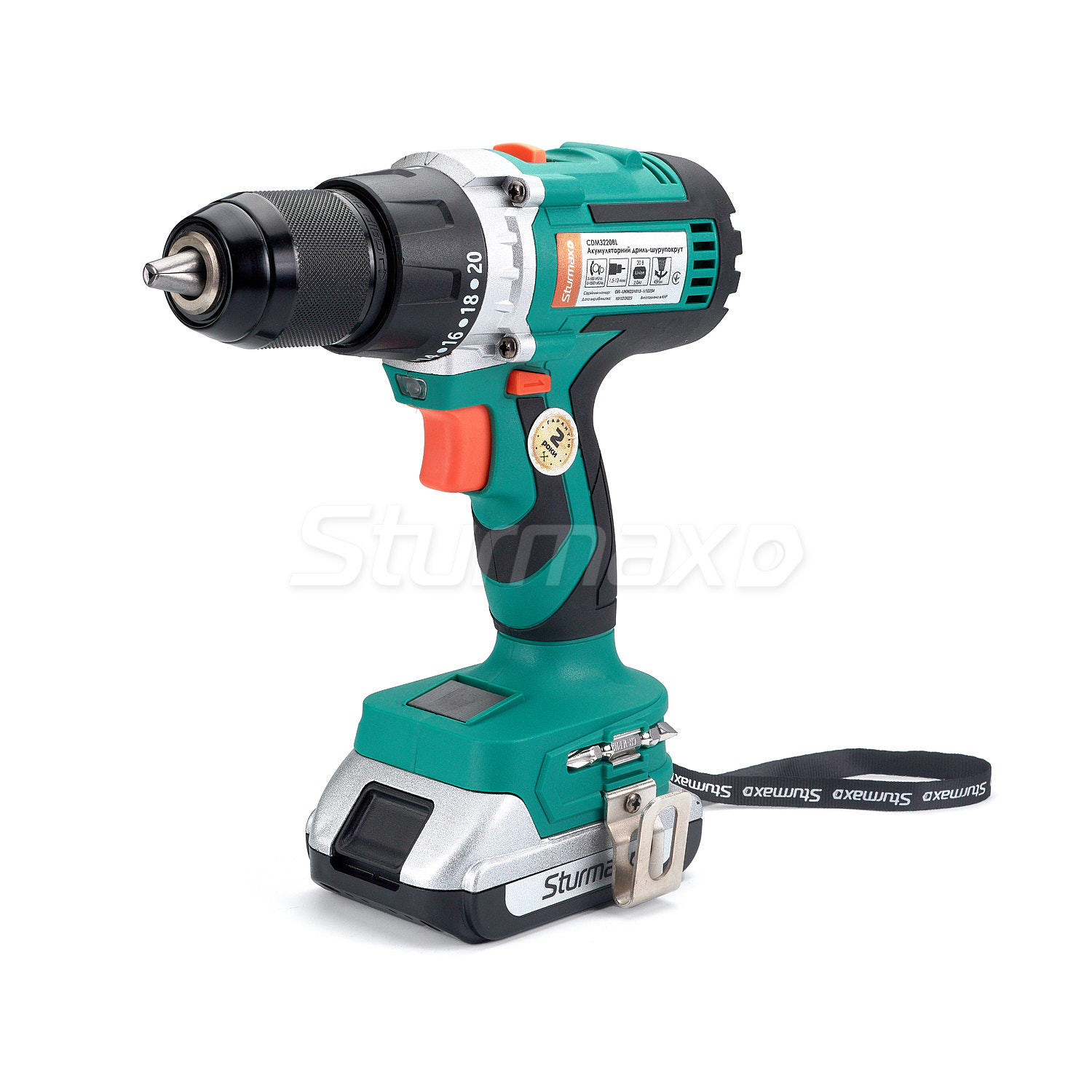 Шурупокрут акумуляторний з безщітковим двигуном 20 В Sturmax CDM3220BL