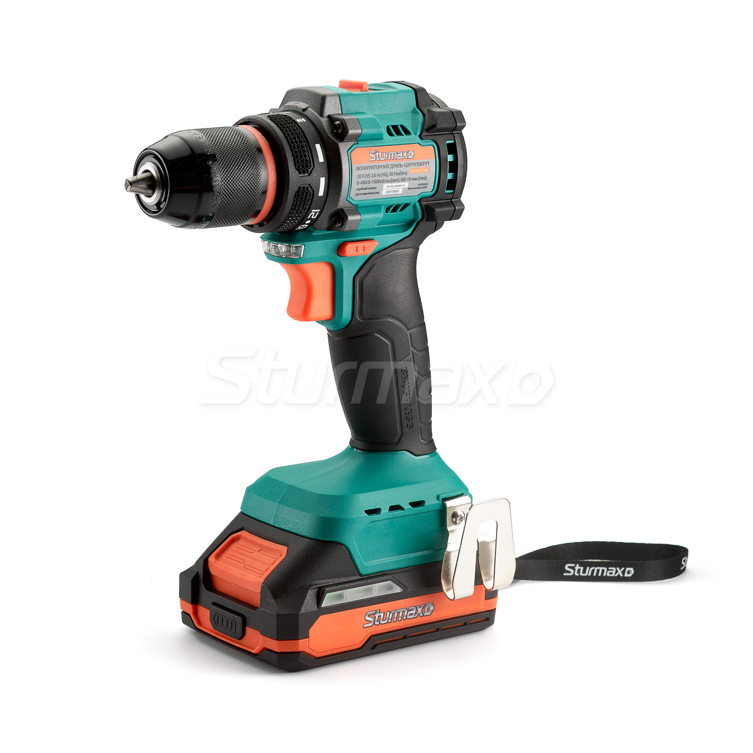 Дриль-шурупокрут акум. 20В Sturmax CDM3221BL