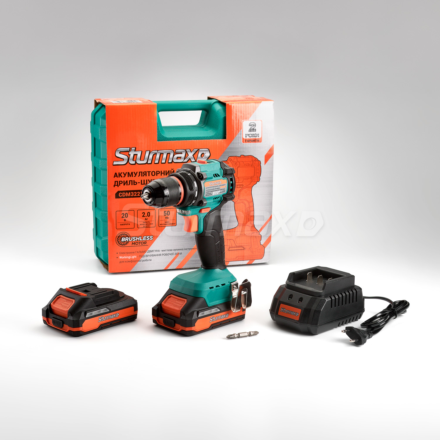 Дриль-шурупокрут акум. 20В Sturmax CDM3221BL