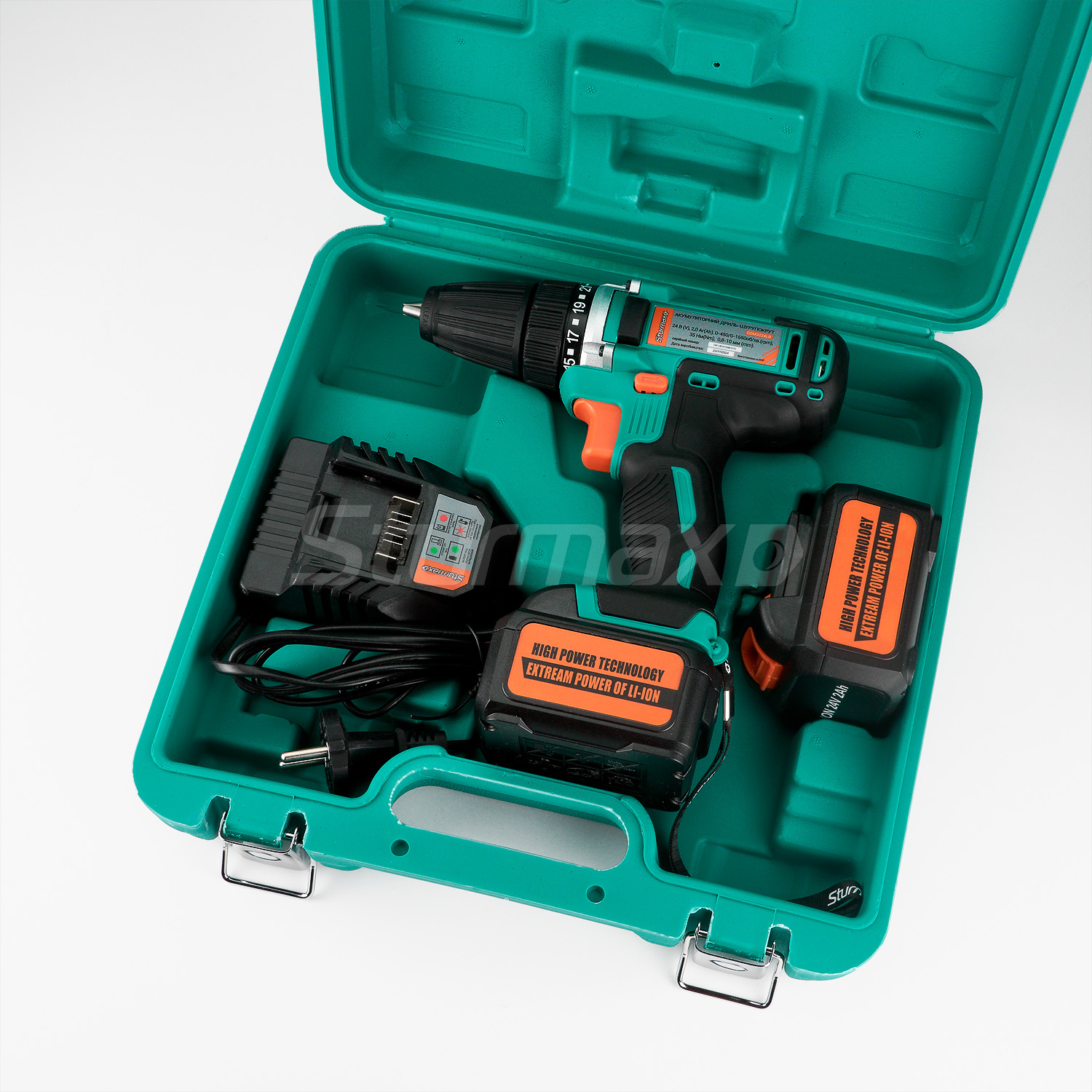 Шурупокрут акумуляторний 24В, 2,0 Аг, 2 акум Sturmax CDM3224LB