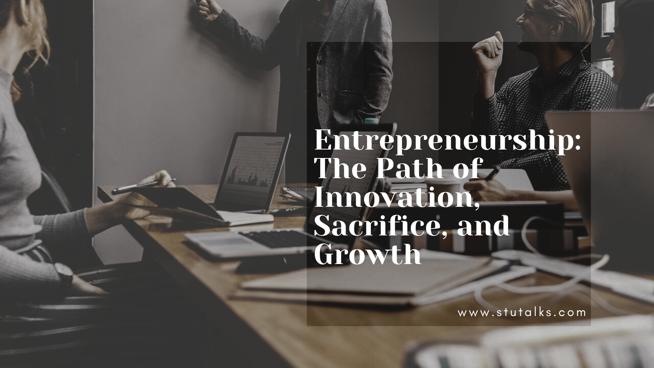 Entrepreneurship journey and challenges illustration