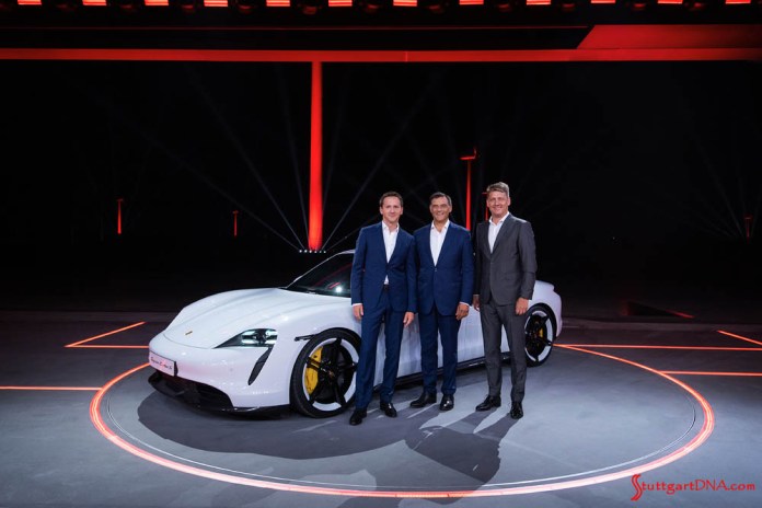 At the China Premiere are Peter Varga, Director Exterior Design – Style Porsche; Michael Steiner, Member of the Executive Board of Porsche AG – Research and Development; and Gernot Döllner, Vice President Product and Concept of Porsche AG. Credit: Porsche AG