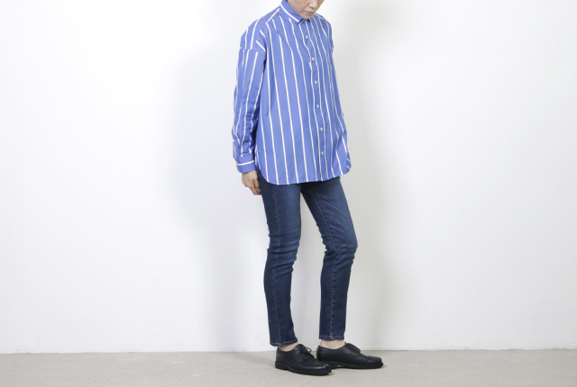 blanc basque (ブランバスク) インディゴ裏毛ストレッチパンツ