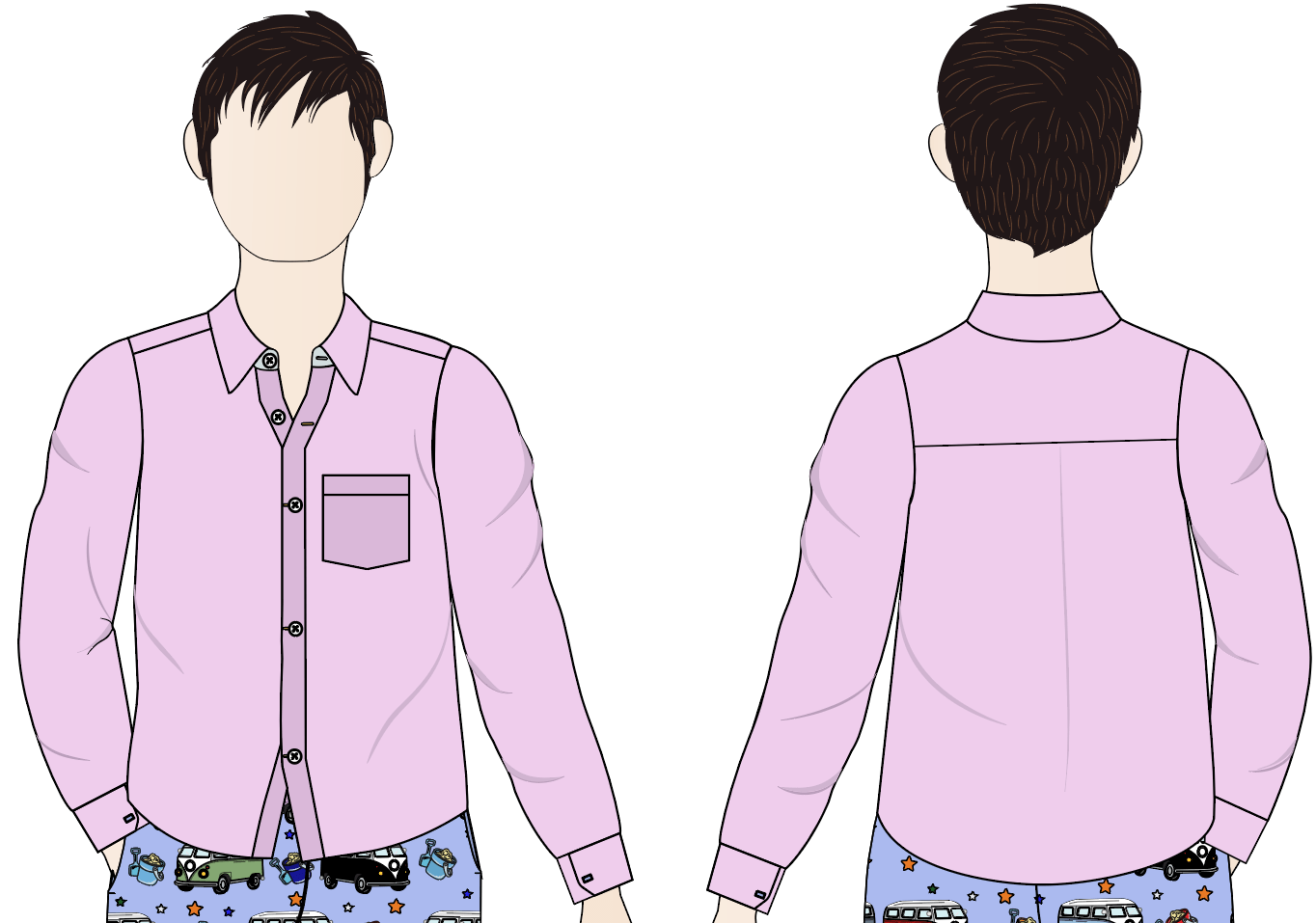 Boys Shirt Half Sleeve | Full Sleeve PDF Pattern Download