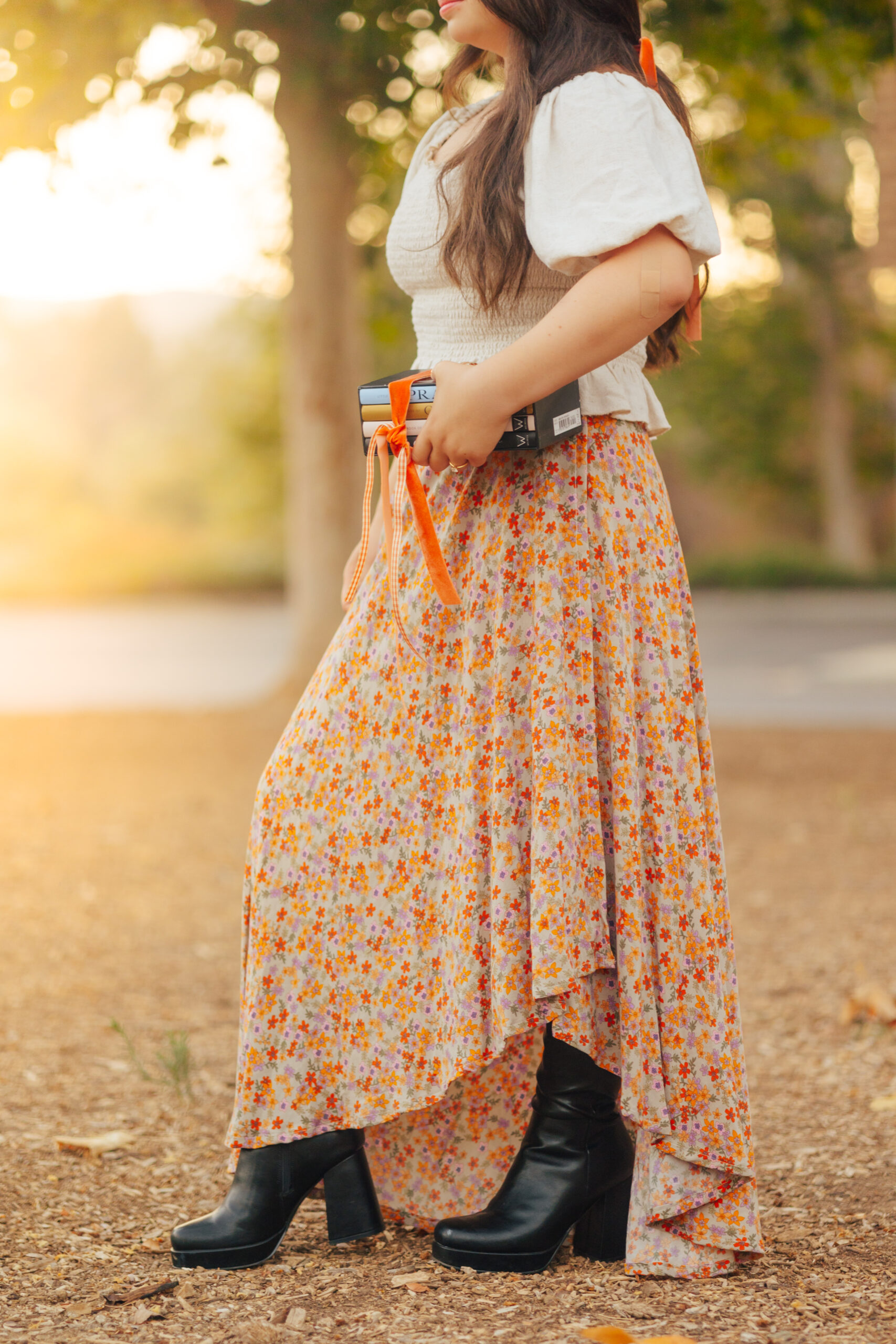 high low skirt and top
