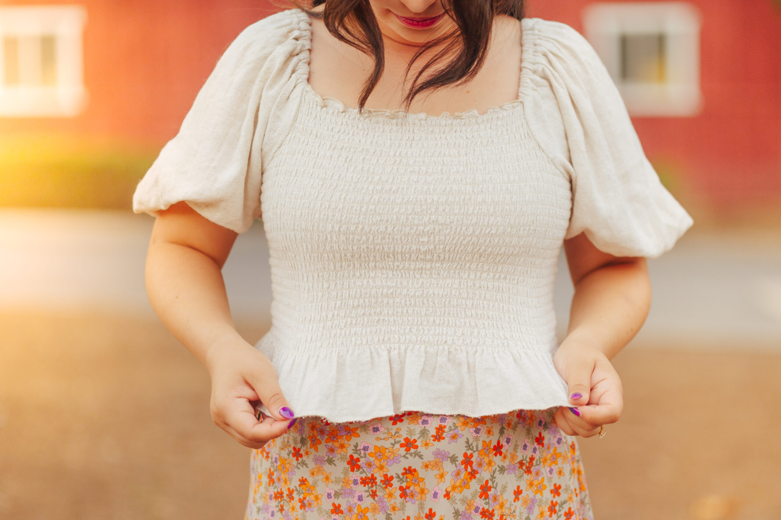 high low floral top