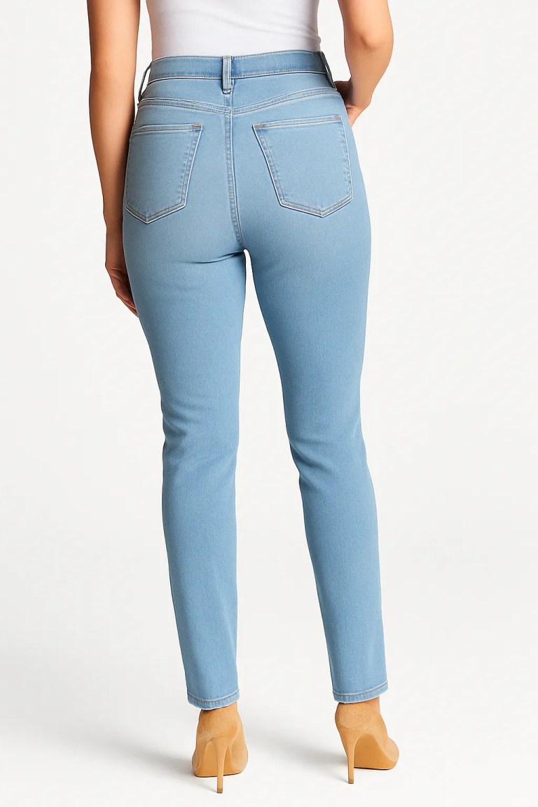 High-Waisted Straight-Leg Jeans
